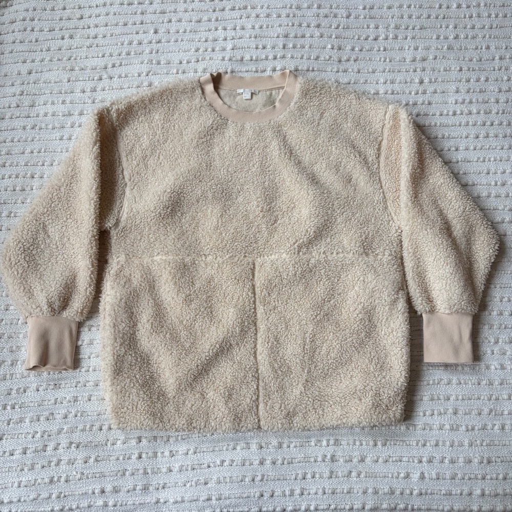 COS Oversized Teddy Fleece Pullover Wool Blend Sweatshirt Sweater Womens S-M